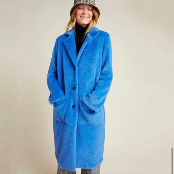 Anthropologie Sanctuary EUC furry blue coat small - Picture 4 of 9